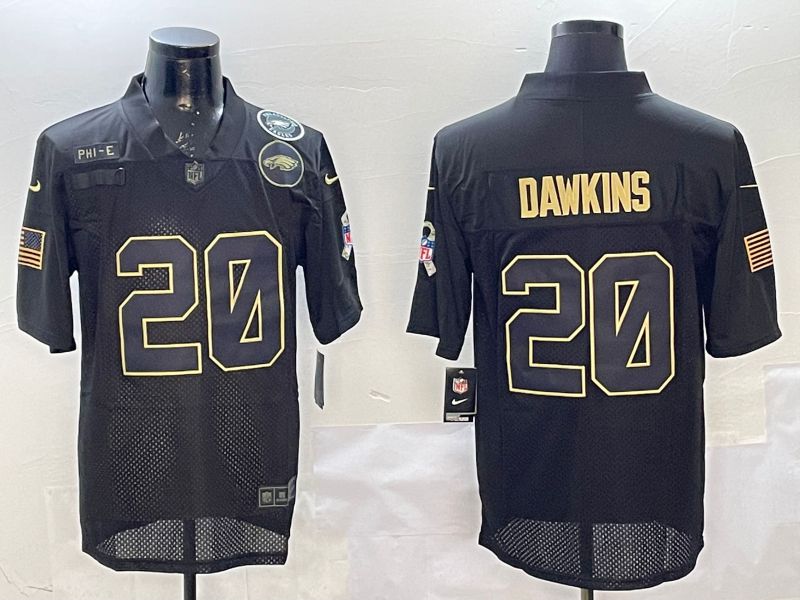 Men Philadelphia Eagles 20 Dawkins Black 2025 Nike Salute to Service Limited NFL Jersey style 4
